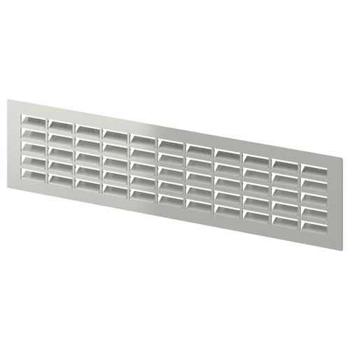A METOD stainless steel vent, rectangular with louvre design.