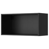 Black METOD wall cabinet with adjustable shelves for kitchen storage.