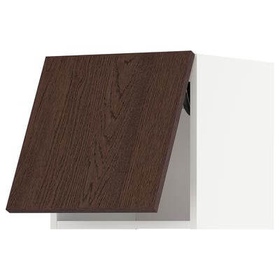 Dark brown wooden cabinet door with sleek design and oak veneer finish. Part of the kitchen cabinet system.