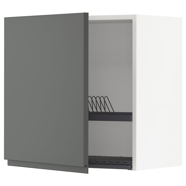 METOD dark grey kitchen cabinet with shelves and holder, modern design.