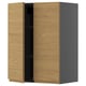 Modern oak METOD wall cabinet with dark grey side.
