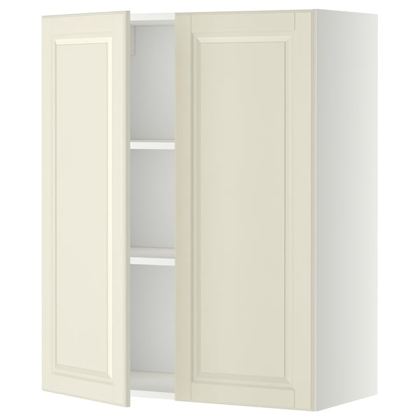 Off-white METOD kitchen cabinet, 2 doors, beveled edges, adjustable shelf.