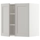 White METOD kitchen cabinet with light grey lerhyttan doors, classic design.