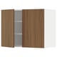 Modern kitchen cabinet, dark wood grain finish, wall-mountable with adjustable shelves.