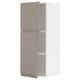 METOD wall cabinet in beige with grey shelves, featuring sleek handles and a modern design.