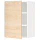 A white METOD kitchen wall cabinet with a light ash wood pattern door and one adjustable shelf.