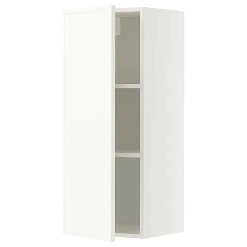 METOD Wall cabinet with shelves, white/Aspudden matt white, 40x100 cm