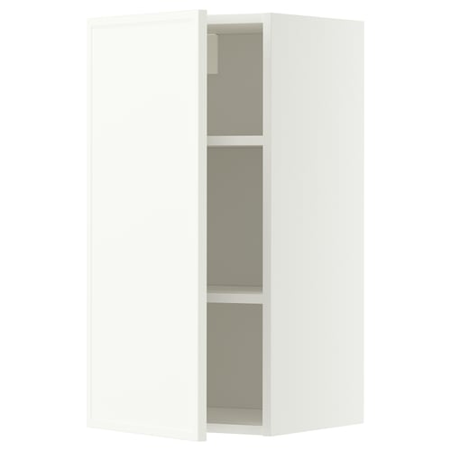 METOD Wall cabinet with shelves, white/Aspudden matt white, 40x80 cm