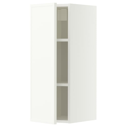 METOD Wall cabinet with shelves, white/Aspudden matt white, 30x80 cm