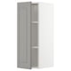 White and grey METOD kitchen cabinet with beveled edges.