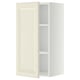 Open white METOD kitchen cabinet. Off-white doors, rectangular, adjustable shelf. Traditional design.