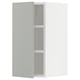 Modern grey wall-mounted cabinet. Part of IKEAs METOD kitchen system for storage.