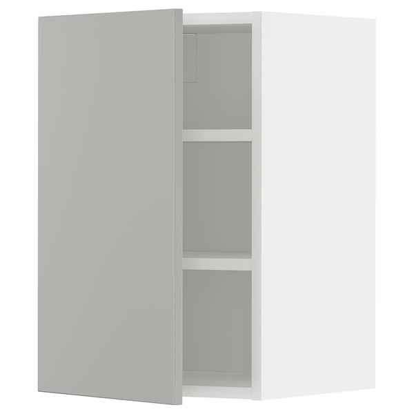 White METOD kitchen cabinet, rectangular, light grey, modern design.