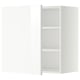 White kitchen cabinet with adjustable shelves.