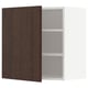 Modern dark brown oak kitchen cabinet with adjustable shelf, right-side door.