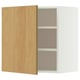 A METOD wall cabinet. It a light oak door and a white frame with two shelves inside. The cabinet is rectangular with a modern design.