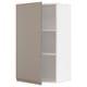 METOD wall cabinet with upplöv matte grey-beige door, minimalistic design.