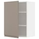 Modern METOD kitchen cabinet with grey-beige door; 3 shelves, adjustable, simple design.