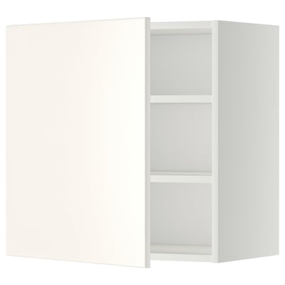 METOD kitchen cabinet in white. Square shape, two open shelves.