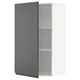 A dark grey ikea METOD kitchen cabinet with two shelves, modern design, and integrated handles.