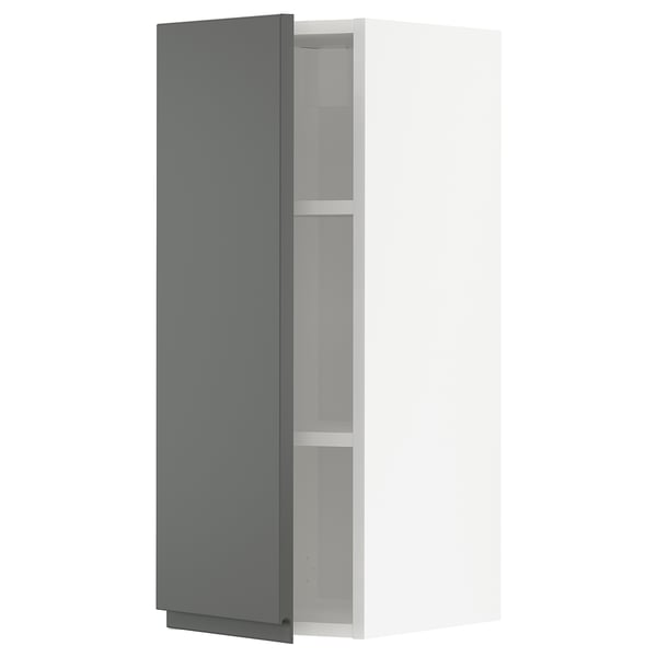 Modern grey kitchen cabinet with slim, open design.
