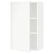 White modern kitchen cabinet, METOD series, with adjustable shelves, minimalist design, matte white finish.
