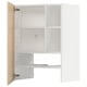 A white METOD kitchen cabinet with an adjustable shelf and wooden door.