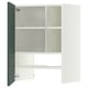METOD Wall cb f extr hood w shlf/door, white/Aspudden dark grey-green, 60x80 cm