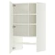 METOD Wall cb f extr hood w shlf/door, white/Aspudden matt white, 60x100 cm