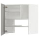 White METOD kitchen cabinet, three shelves, bevelled edges.