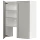 White METOD kitchen cabinet with light grey lerhyttan doors, bevelled edges.