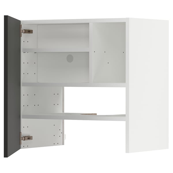 METOD kitchen cabinet in white with adjustable shelves; modern, minimalist design.