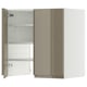 METOD kitchen: high gloss dark grey-brown storage unit with adjustable shelves, stainless steel hinges.