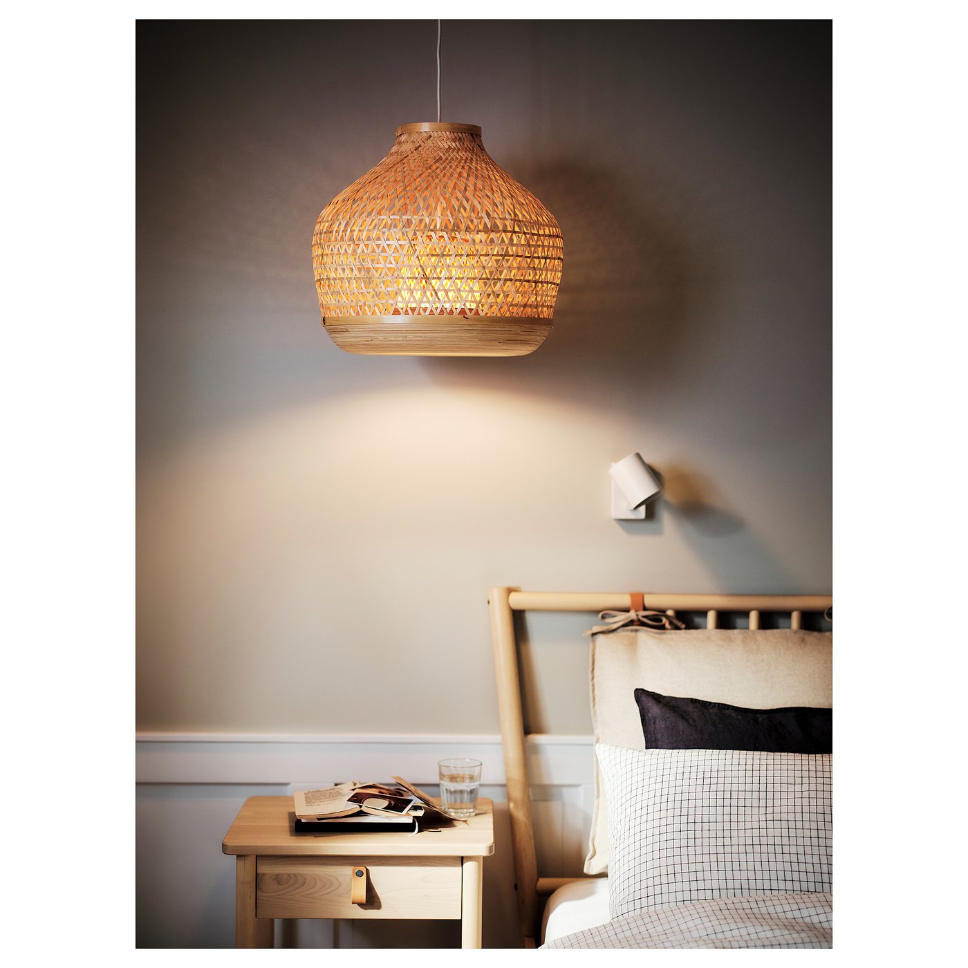 MISTERHULT pendant lamp, bamboo/handmade, 45 cm - IKEA Lithuania