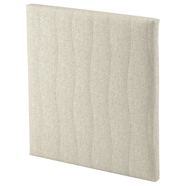 MITTZON beige acoustic desk screen, rectangular with textured fabric, sound-absorbing.