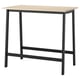 MITTZON desk, black metal frame, light top, rectangular, compact, suitable for standing or sitting.