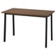 MITTZON conference table, dark brown, rectangular, wooden top and metal legs, sturdy design.