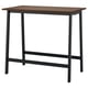 MITTZON: brown wood top, black metal legs conference table with footrest.