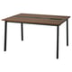MITTZON: brown wood conference table. Four black legs, cable management.