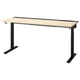 MITTZON height-adjustable desk in light wood, black metal legs, and adjustable height.