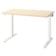 MITTZON height-adjustable desk in light wood top and white base, featuring cable management and ergonomic design.