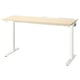 MITTZON light wooden office desk, white frame, adjustable height, rectangular shape.