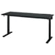 MITTZON black desk, height-adjustable with legs, minimalist design, includes cable management tray.