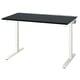 MITTZON desk, black top, white legs; height-adjustable, modern design.