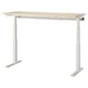 MITTZON desk, light wood top, white legs, electric height adjustable.