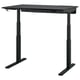 MITTZON black adjustable desk. Modern, rectangular, sit-stand design with dual motors. Sturdy metal legs with stability feet.