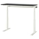 MITTZON sit/stand desk: sleek black top, white legs, dual motors for height adjustment, stable design.