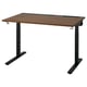 MITTZON height-adjustable desk in walnut top, black legs. Modern office furniture with cable management.