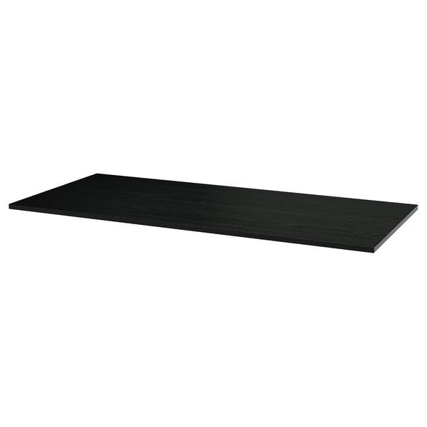 MITTZON: sleek black rectangular shelf, clean design, sturdy wood material.