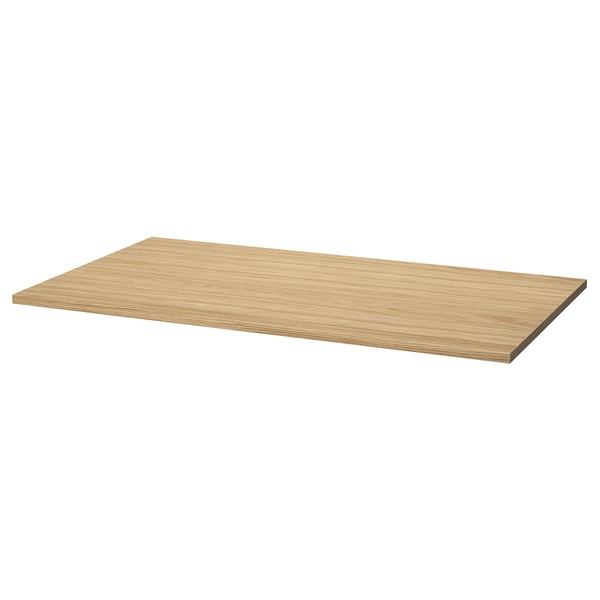 MITTZON oak desk top. Light brown, rectangular, flat surface.